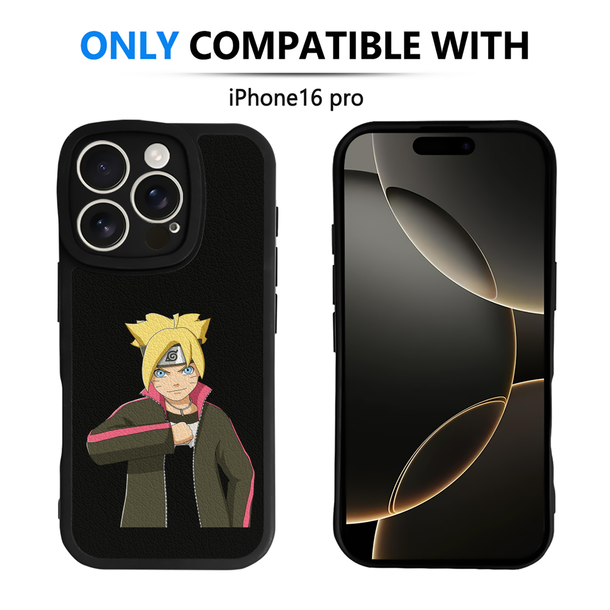（画像用） NARUTO -ナルト- うずまき ボルト Uzumaki Boruto 【iPhone 16シリーズ対応】シリコンスマホケース（レザー調） 材質：シリコン